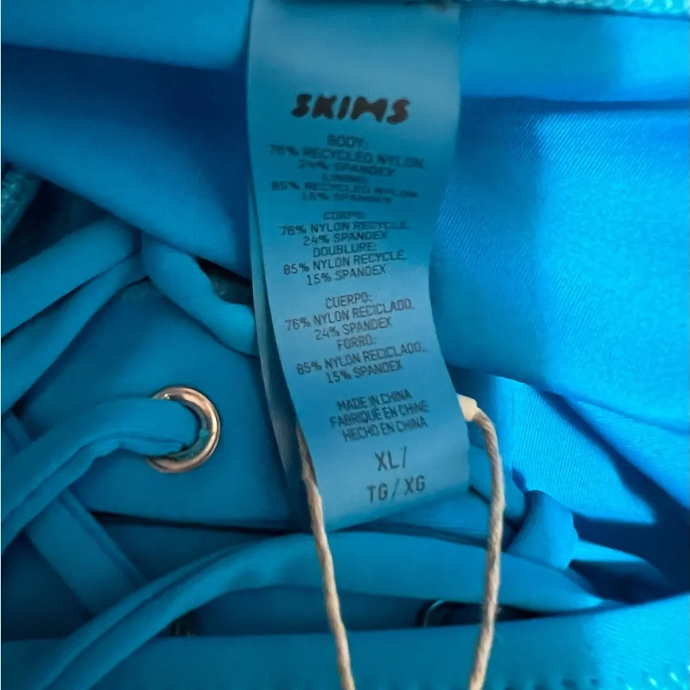 SKIMS Signature Swim Lace Up Monokini Turquoise Blue XL Beach Kim Kardashian NWT